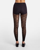 Hedoine black lace leggings for women high waisted sexy saucy womens leggings