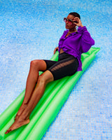 Hedoine bike shorts for women with lace detail high-waisted seamless shaping black bike shorts