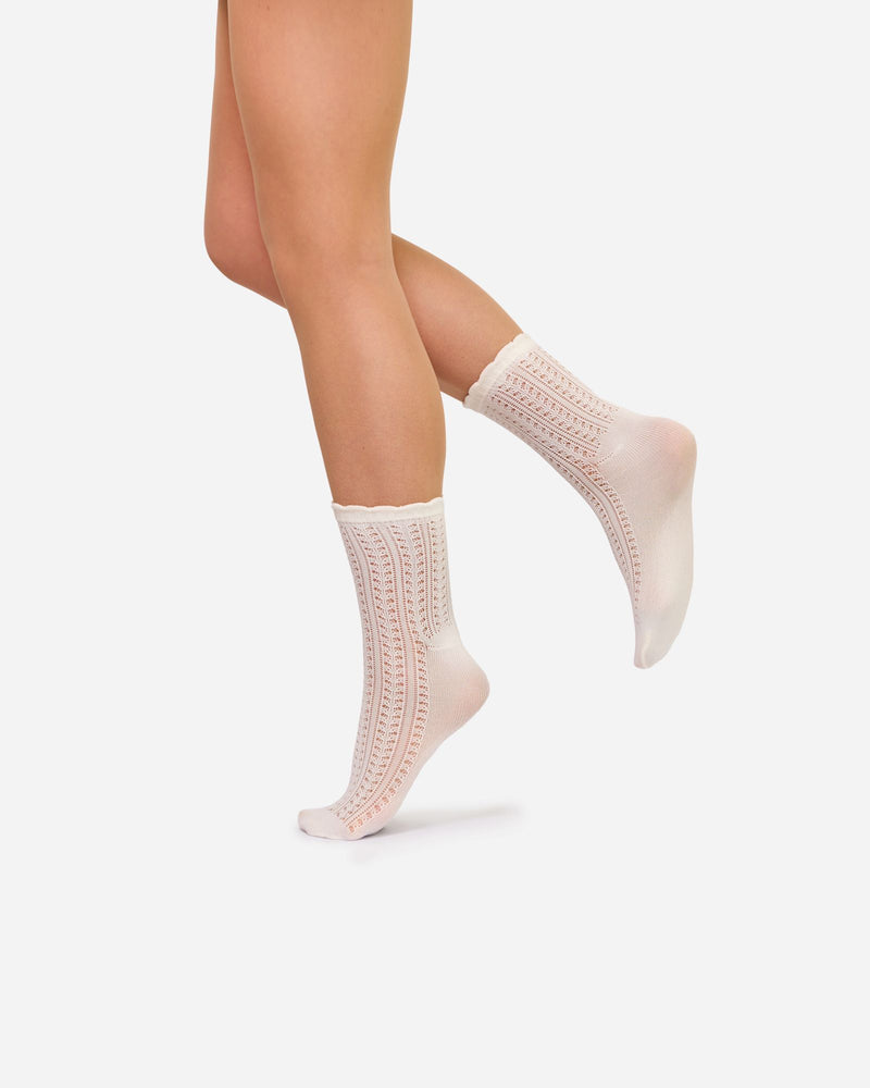 The Saint | Strickmuster-Socken Off-White