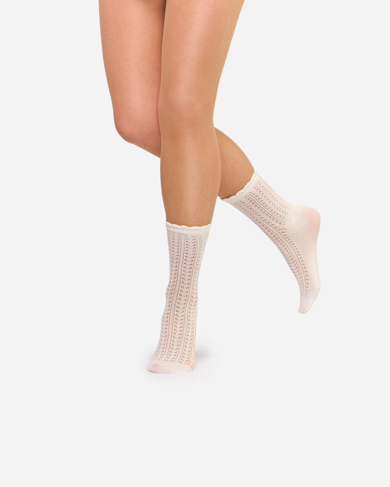 The Saint | Strickmuster-Socken Off-White