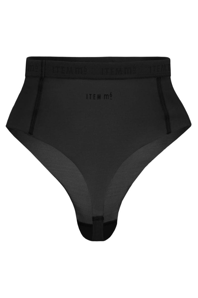 Supportive All Mesh Brazilian Briefs Black