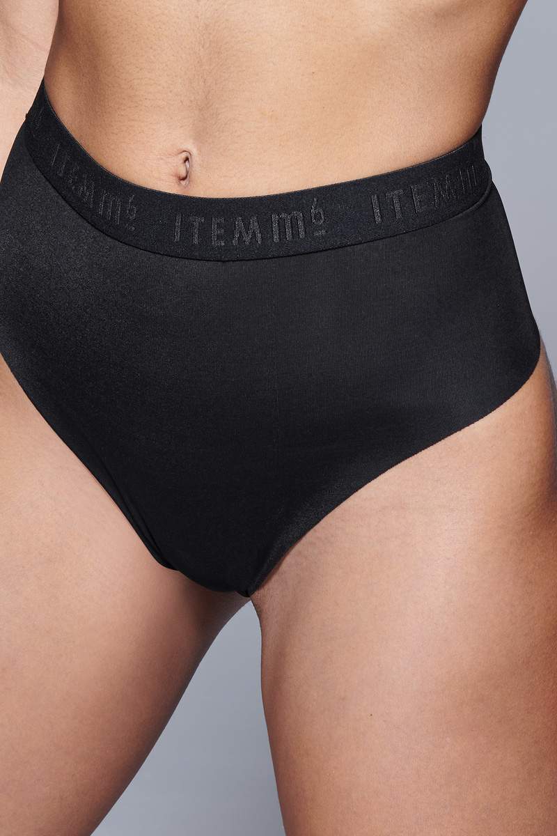 Supportive All Mesh Brazilian Briefs Black