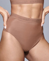 Supportive All Mesh Brazilian Briefs Nude Olive