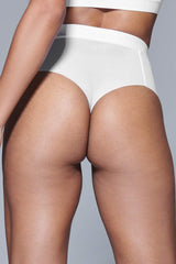 Supportive All Mesh Brazilian Briefs White