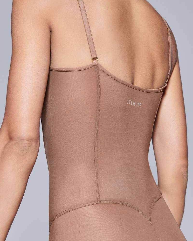 Shaping Power Mesh V-Neck Body Nude Olive