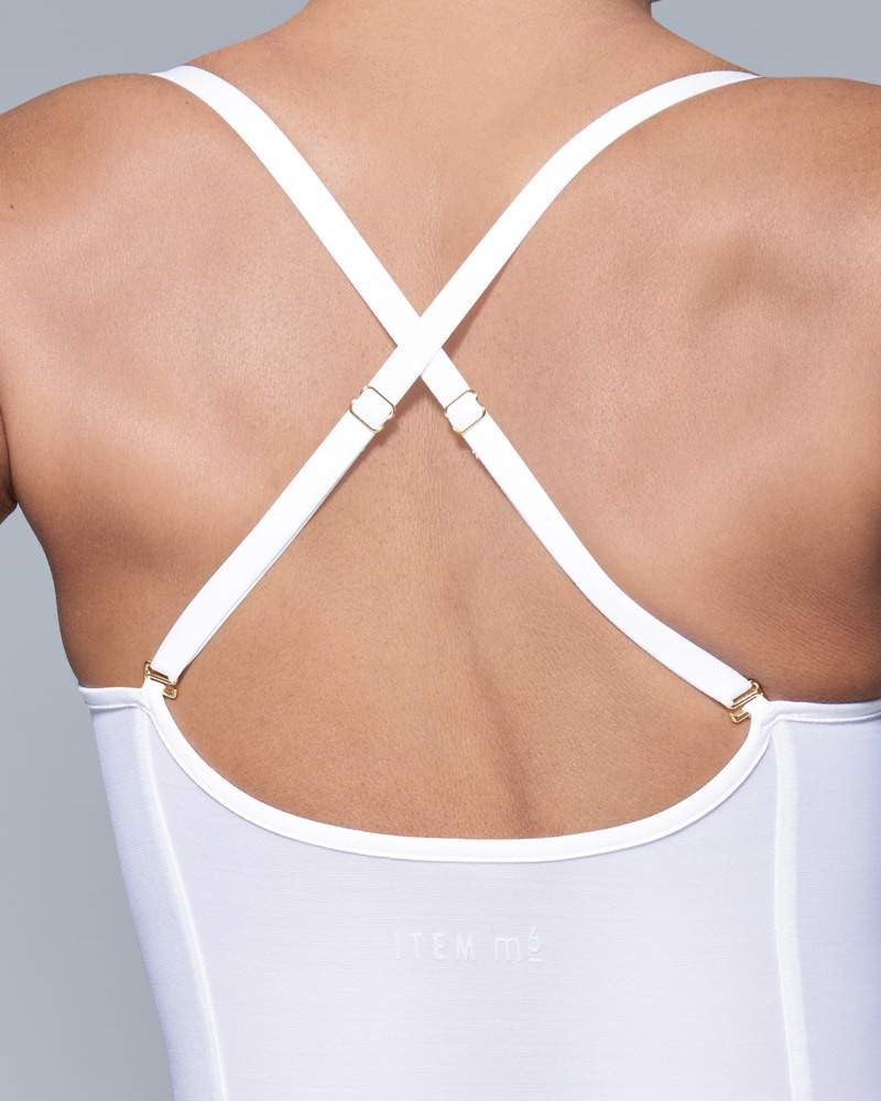 Shaping Power Mesh V-Neck Body White