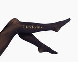 Hedoine women's 50 denier biodegradable black seamless tights ladder-free